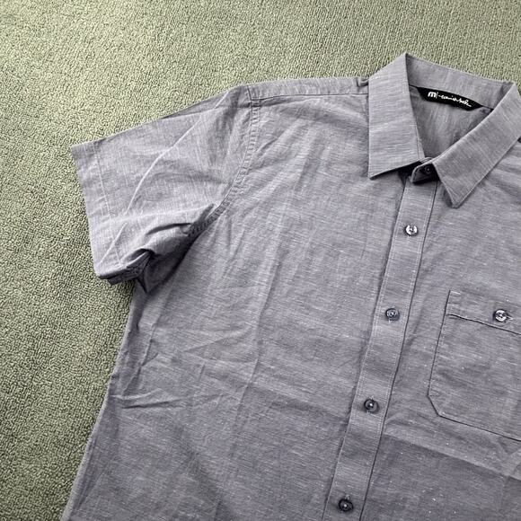 Travis Mathew Shirt Adult Medium Purple Button Up Short Sleeve Golf Casual Men's - Picture 2 of 14